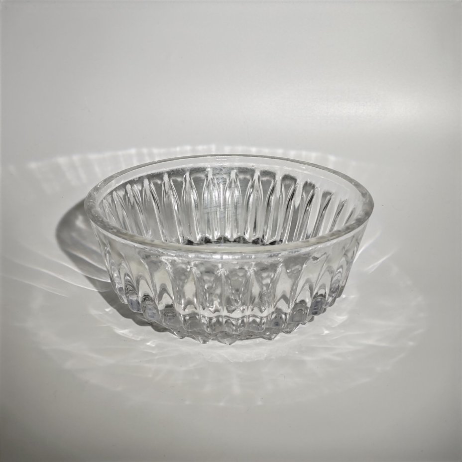 Конфетница (салатник) с рельефным декором, хрусталь, СССР, 1970-1990 гг.