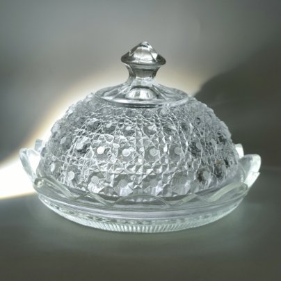 Масленка "Шапка Мономаха", стекло, пресс, СССР, 1970-1990 гг.