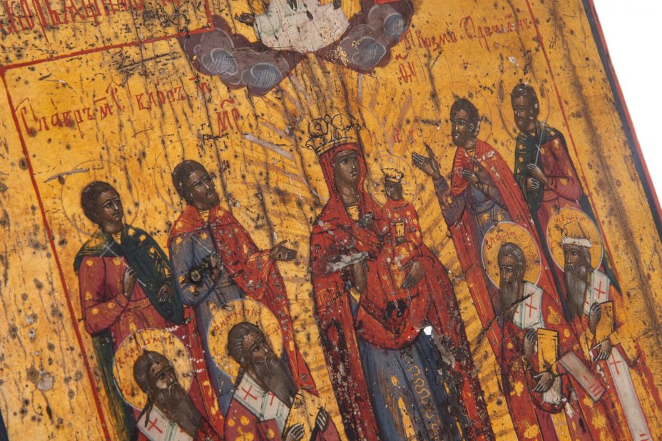 Икона "Всех скорбящих радость", дерево, темпера, Российская Империя, 1880-1890 гг.