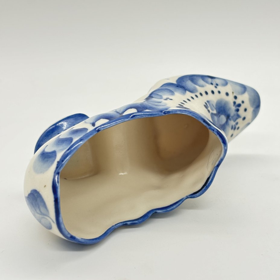 Пепельница "Туфля", Гжель, фарфор, роспись, Россия, 1990-2010 гг.