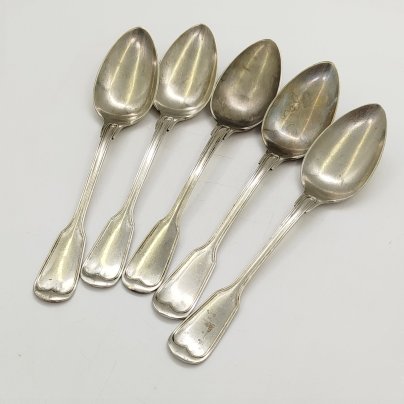 Набор из 5-ти десертных ложек, альпака, Европа, 1910-1940 гг.