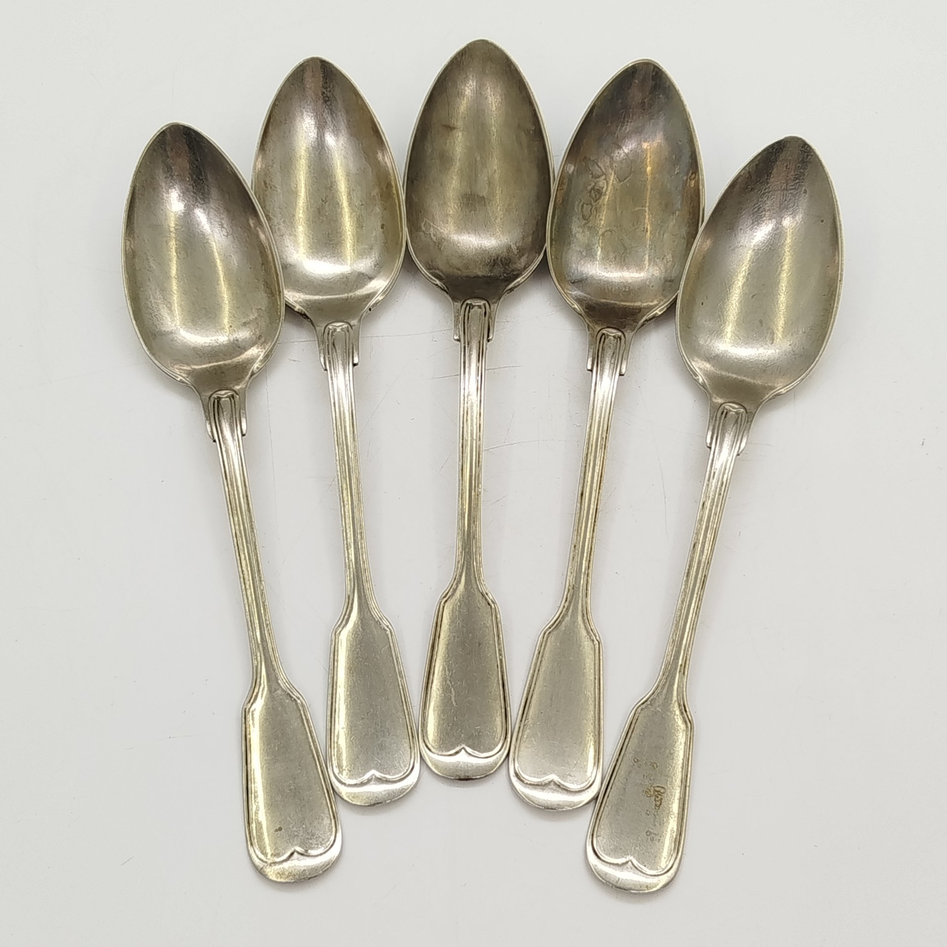 Набор из 5-ти десертных ложек, альпака, Европа, 1910-1940 гг.