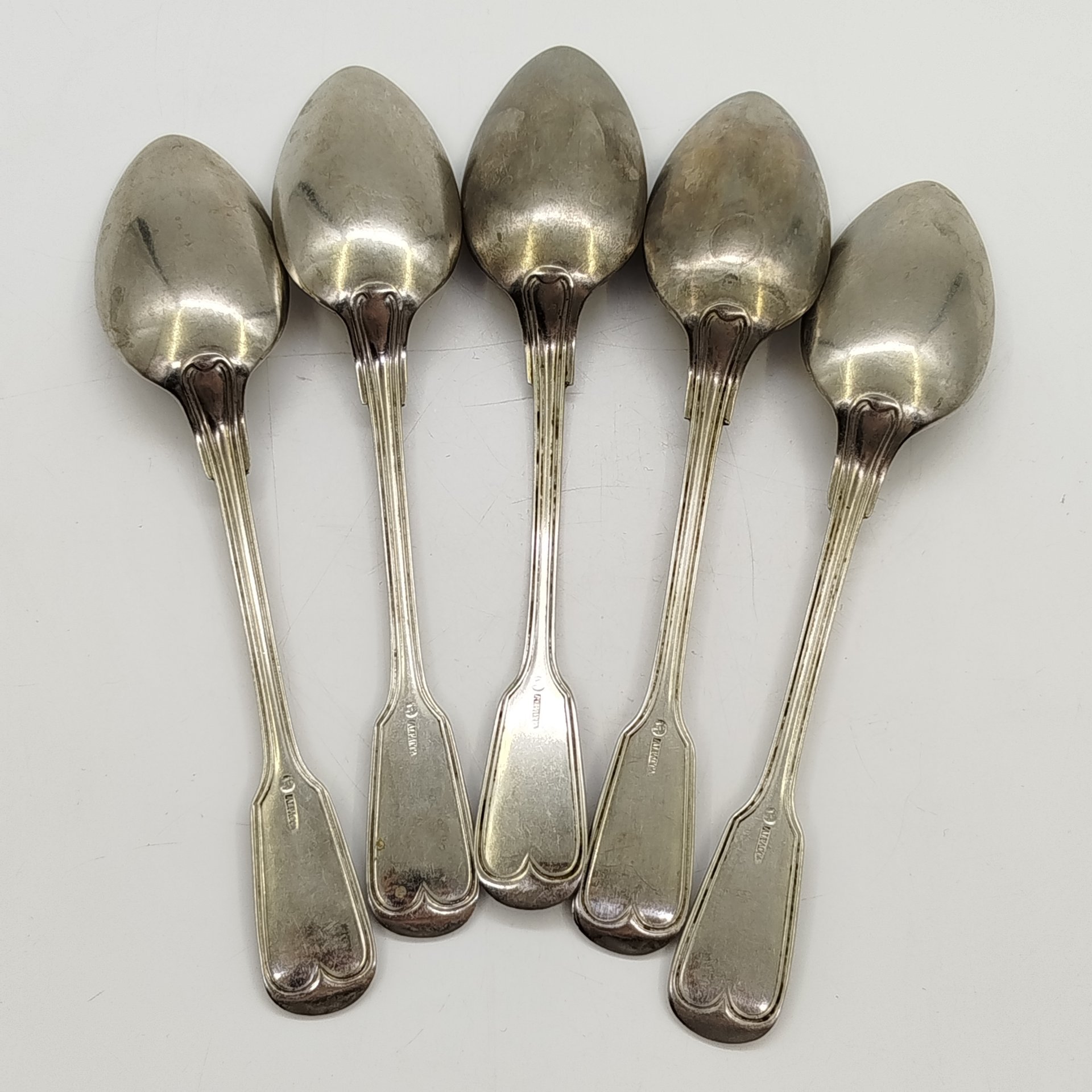 Набор из 5-ти десертных ложек, альпака, Европа, 1910-1940 гг.