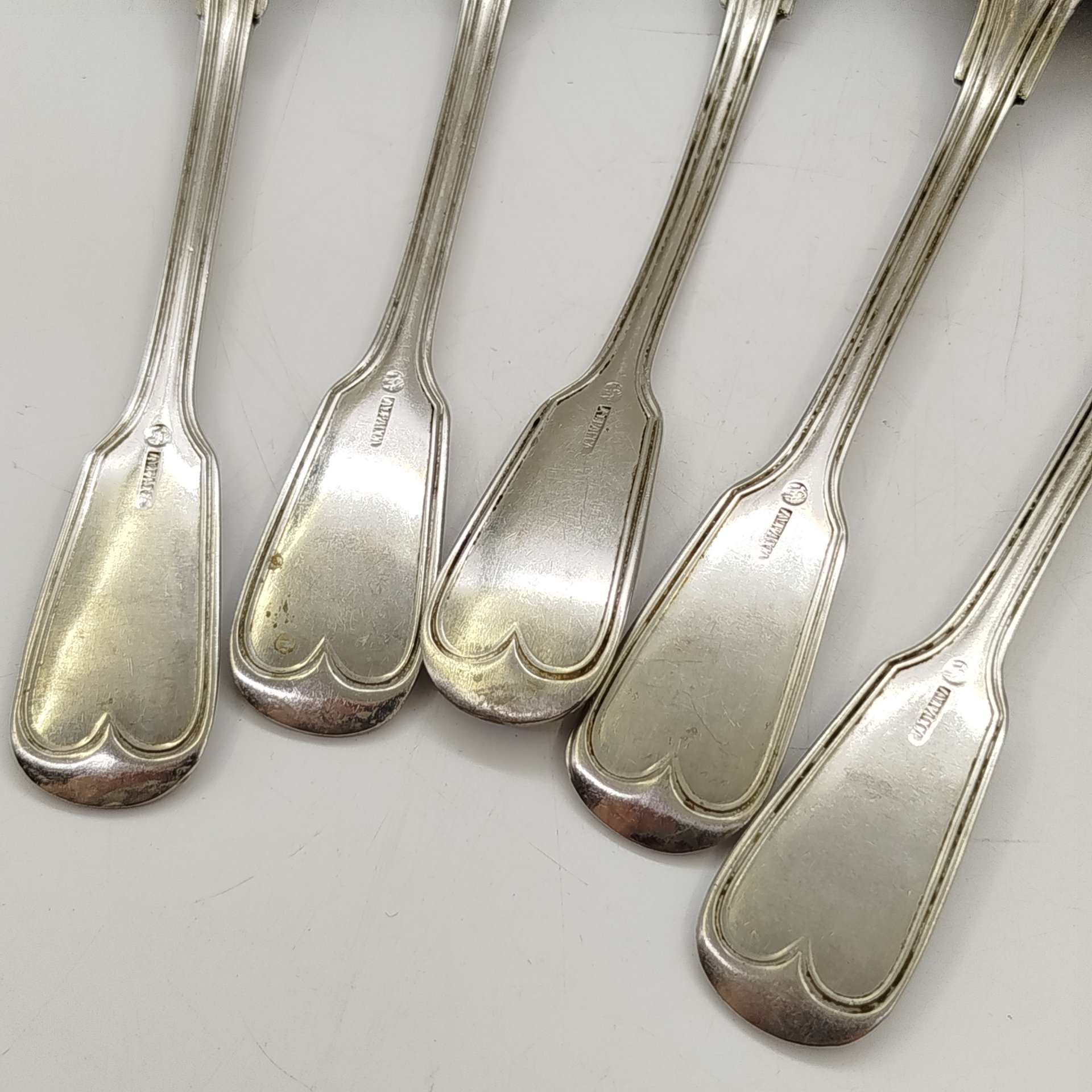 Набор из 5-ти десертных ложек, альпака, Европа, 1910-1940 гг.