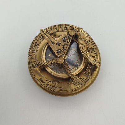 Компас с солнечными часами, "Gilbert & Sons", латунь, стекло, Азия, 1990-2000 гг.