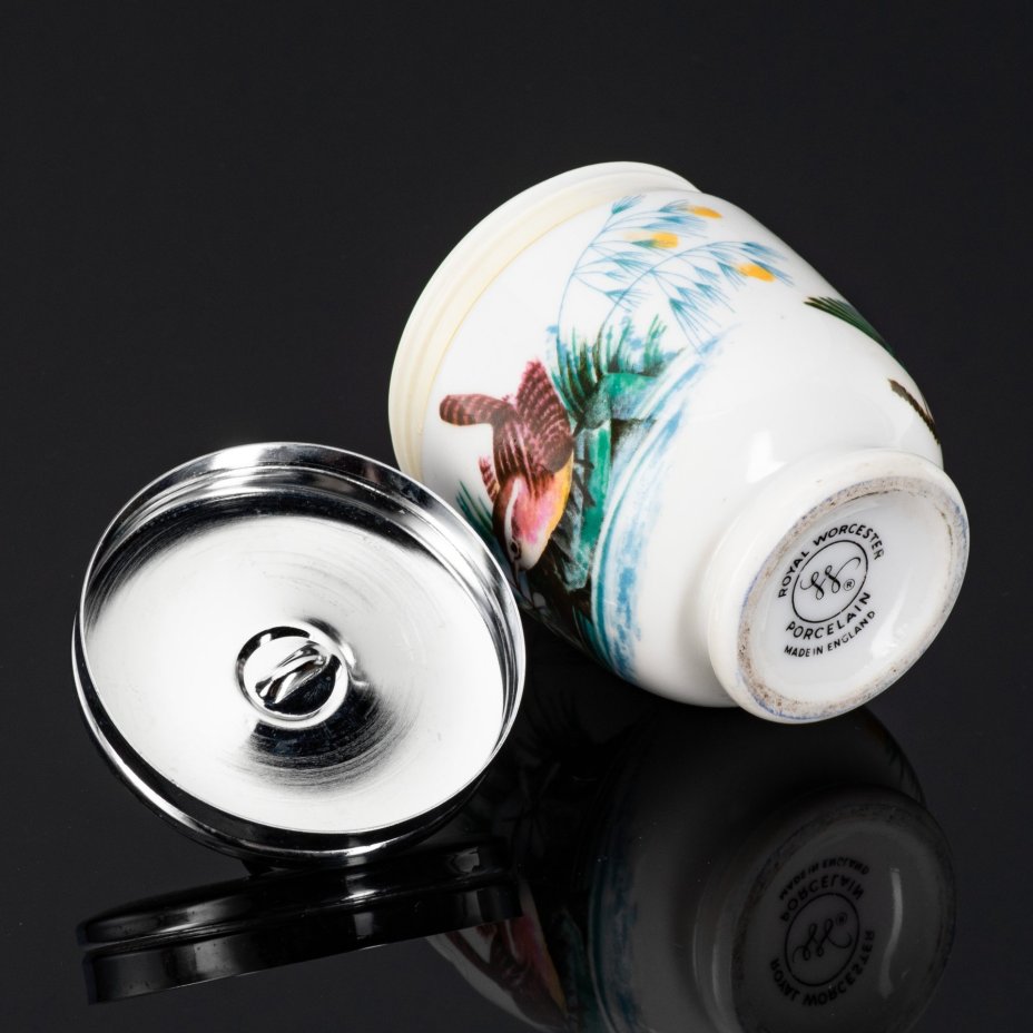 Кодлер в коробке "Royal Worcester", фарфор, деколь, металл, в оригинальной коробке