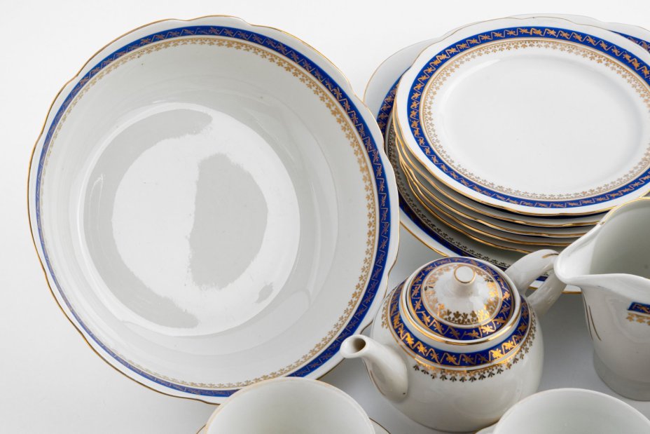 Сервиз чайный на 5 персон (20 предметов), фарфор, золочение, Cmielow (Цмелов), Польша, 1947-1970 гг.