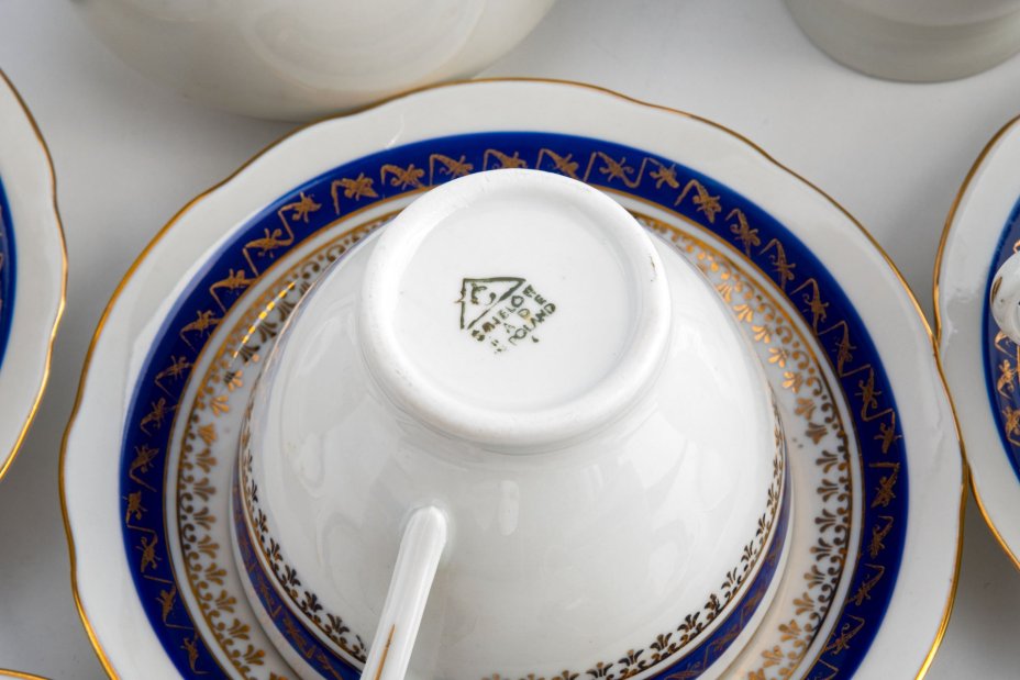 Сервиз чайный на 5 персон (20 предметов), фарфор, золочение, Cmielow (Цмелов), Польша, 1947-1970 гг.