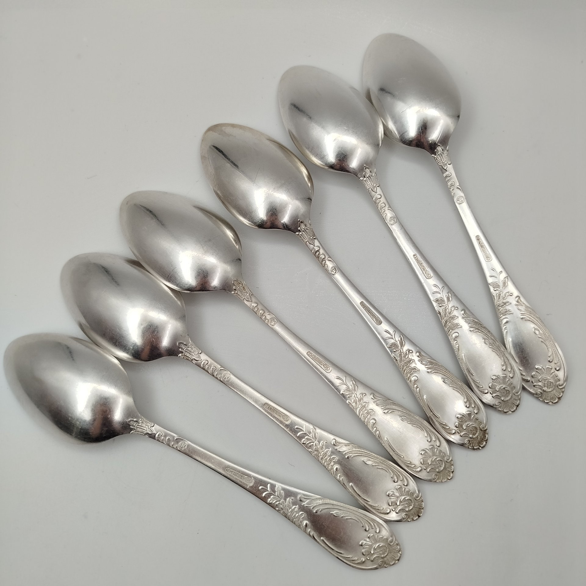 Набор из шести столовых ложек с растительным декором