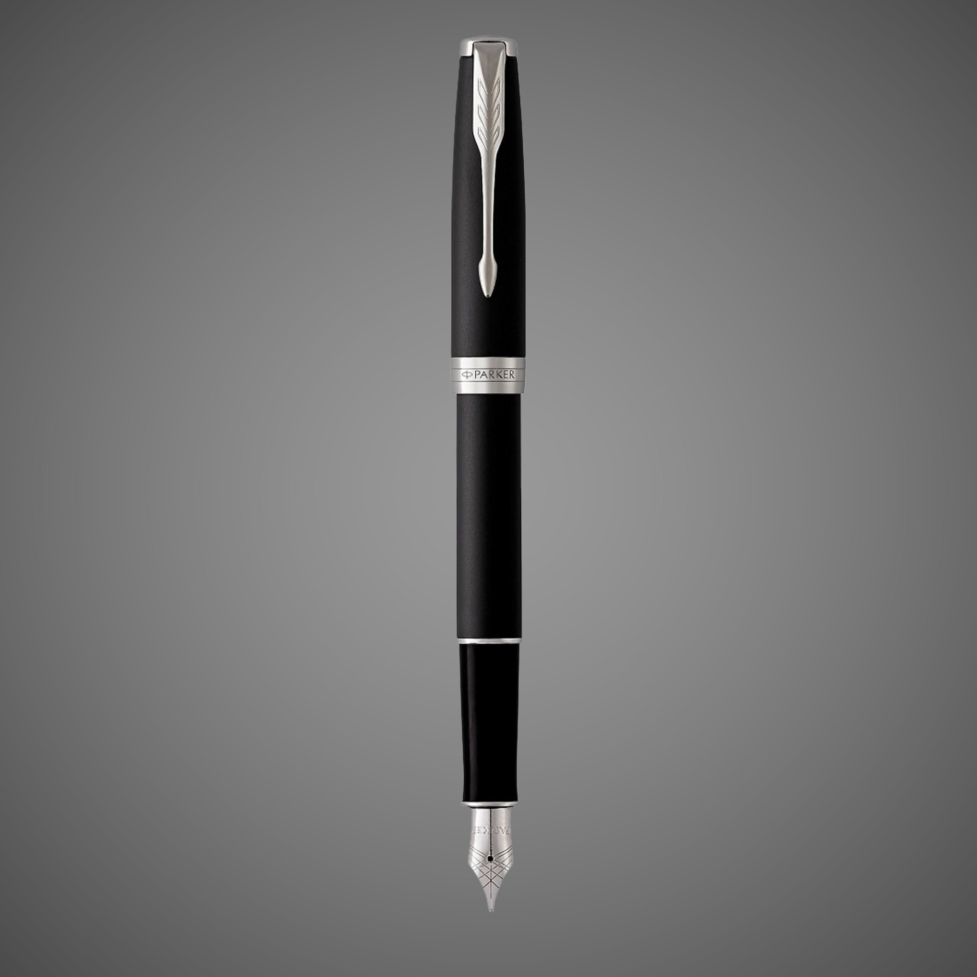 Перьевая ручка Parker Sonnet , Matte Black CT, перо: F, цвет чернил: black, в подарочной упаковке, Лаки и смолы: лак, латунь, нержавеющая сталь, палладий, позолота, позолота