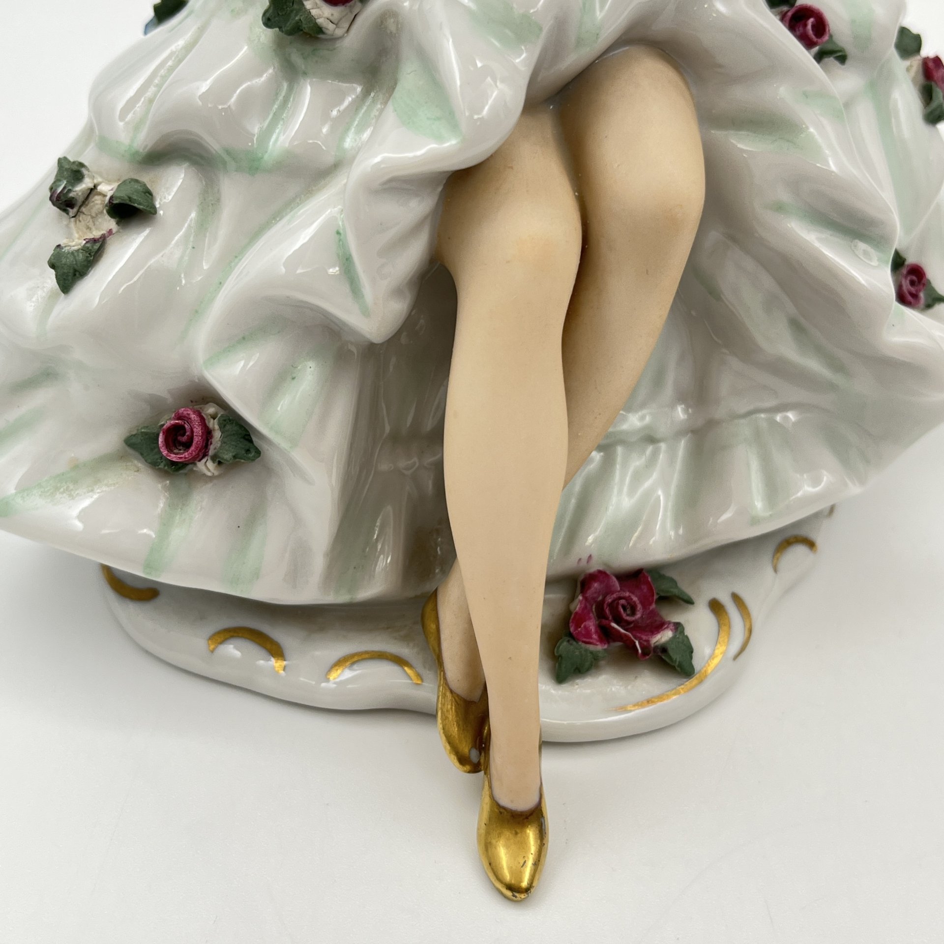 Статуэтка "Танцовщица с зеркалом", фарфор, роспись, Wallendorf, Германия, 1963-1990 гг., Wallendorf