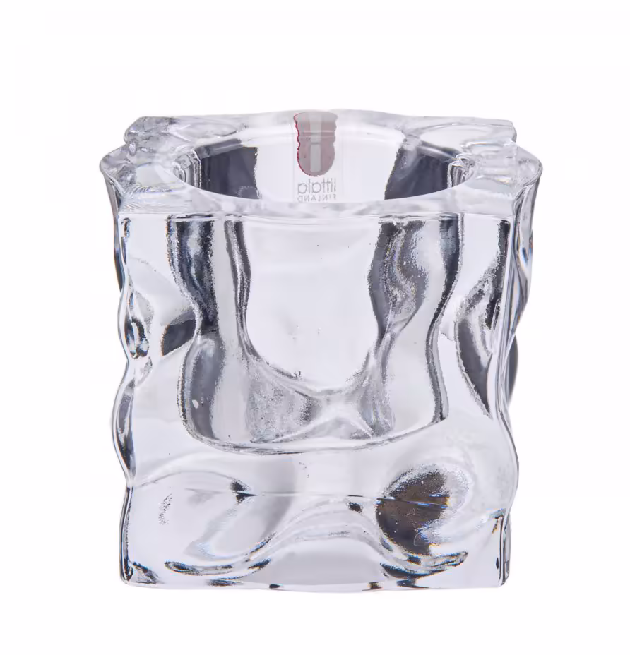 Подсвечник с рельефным декором, стекло, фирма "iittala", Финляндия, 2000-2015 гг., Iittala