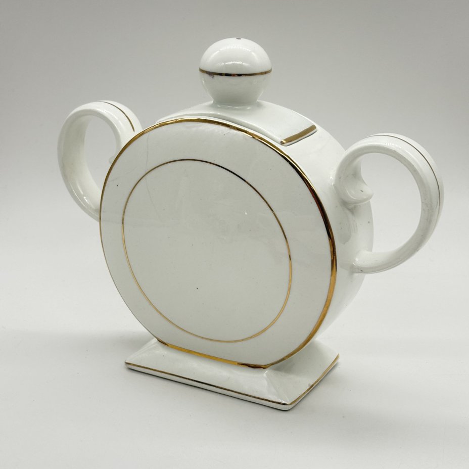 Сахарница "пузатой" формы, фаянс, золочение, Чехословакия, 1960-1980 гг.