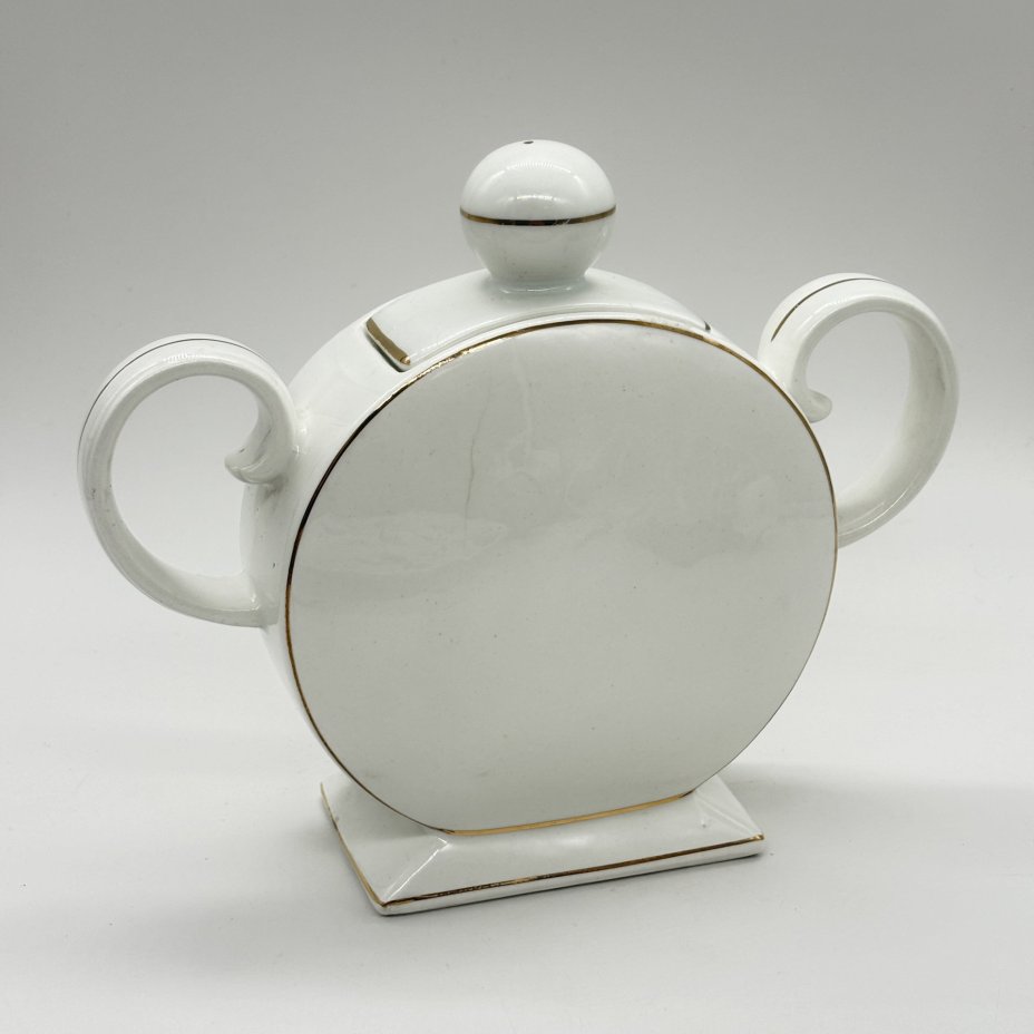Сахарница "пузатой" формы, фаянс, золочение, Чехословакия, 1960-1980 гг.