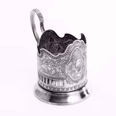 Подстаканник "Сто лет со дня рождения В. И. Ленина", мельхиор, Кольчугинский металлургический завод, СССР, 1970-1980 гг., Кольчугинский завод цветных металлов