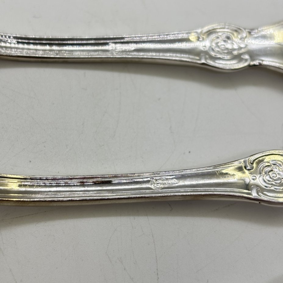 Набор вилок "Серебряная роза" на 5 персон, мНЦ (медь-никель-цинк), Кольчугинский завод цветных металлов, СССР, 1970-1990 гг.