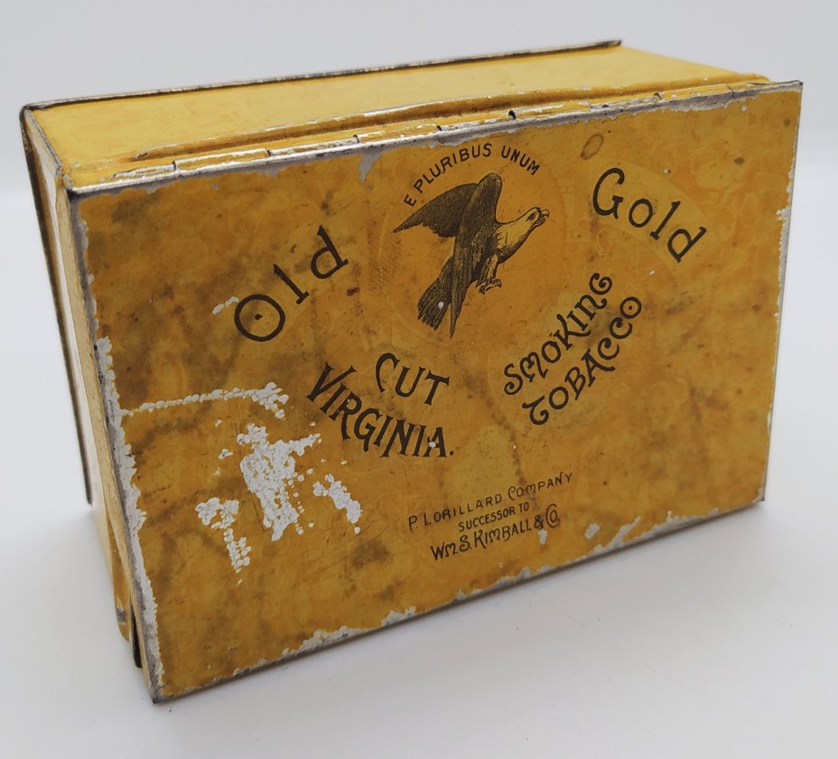 Коробка для сигарет "Old Gold Cut Virginia Smoking Tobacco", жесть, печать, США, 1926-1940 гг.