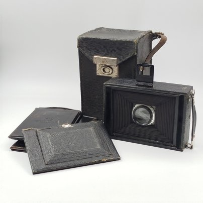 Фотоаппарат пластиночный "Фотокор-1", металл, стекло, ткань, Государственный оптико-механический завод имени ОГПУ (ГОМЗ), СССР, 1930-1940 гг., Государственный оптико-механический завод имени ОГПУ (ГОМЗ)