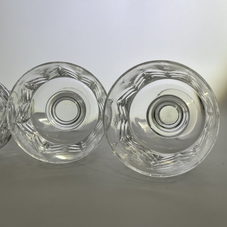 Набор из 4-х фужеров, украшенных изображением снежинок, хрусталь, алмазная грань, Завод «Красный Гигант», СССР, 1970-1990 гг.