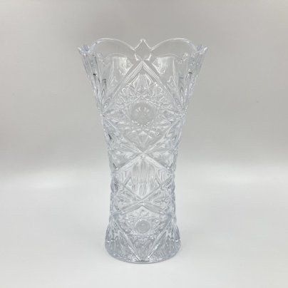 Ваза с рельефным декором, хрусталь, пресс, СССР, 1970-1990 гг.