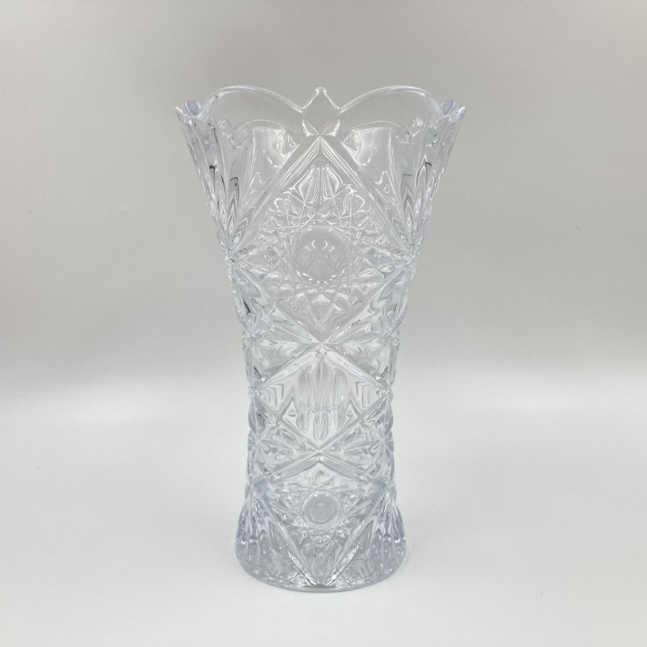 Ваза с рельефным декором, хрусталь, пресс, СССР, 1970-1990 гг.