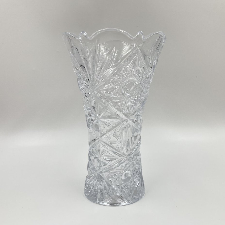 Ваза с рельефным декором, хрусталь, пресс, СССР, 1970-1990 гг.