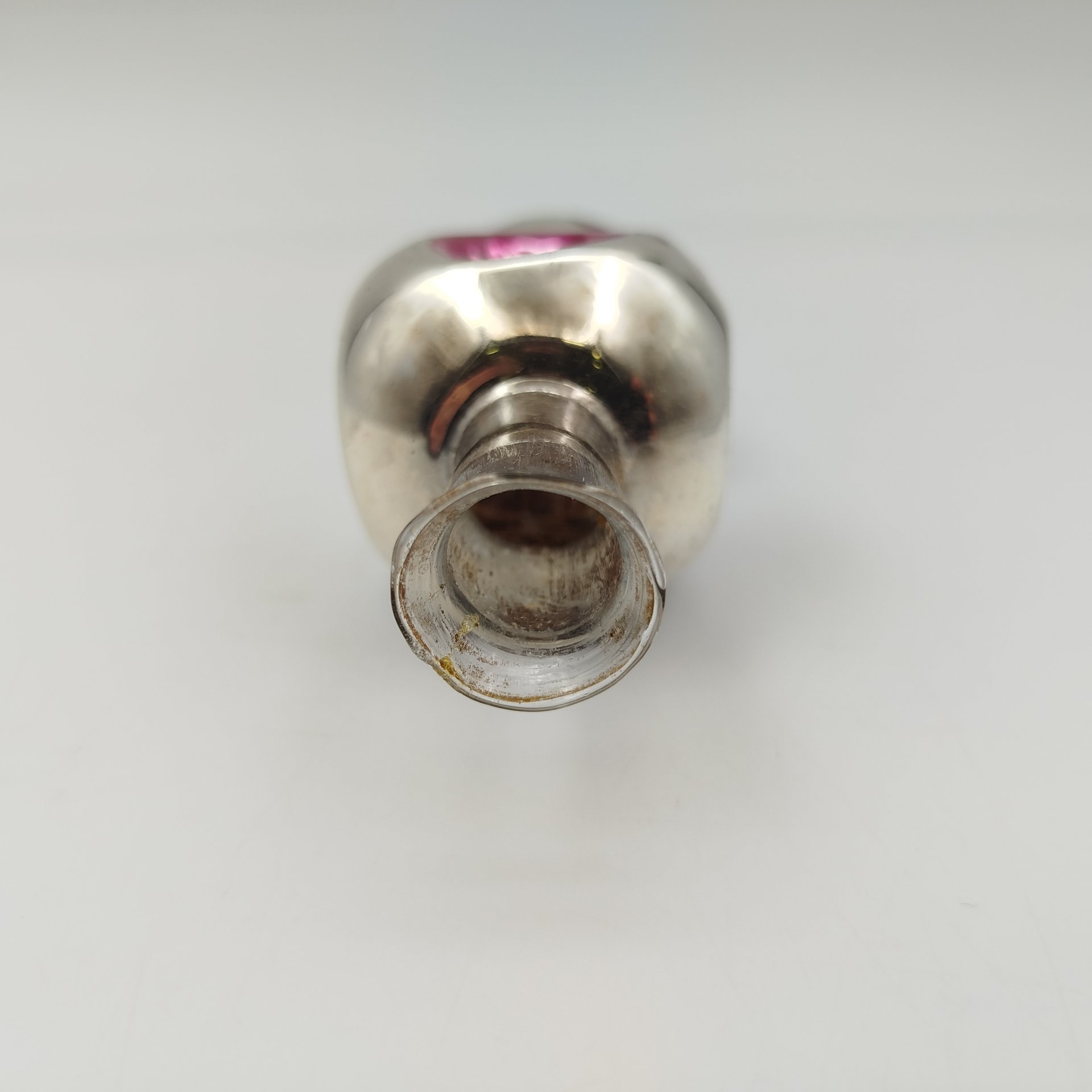 Навершие на ёлку (макушка) серебристого оттенка, стекло, краска, СССР, 1960-1980 гг.