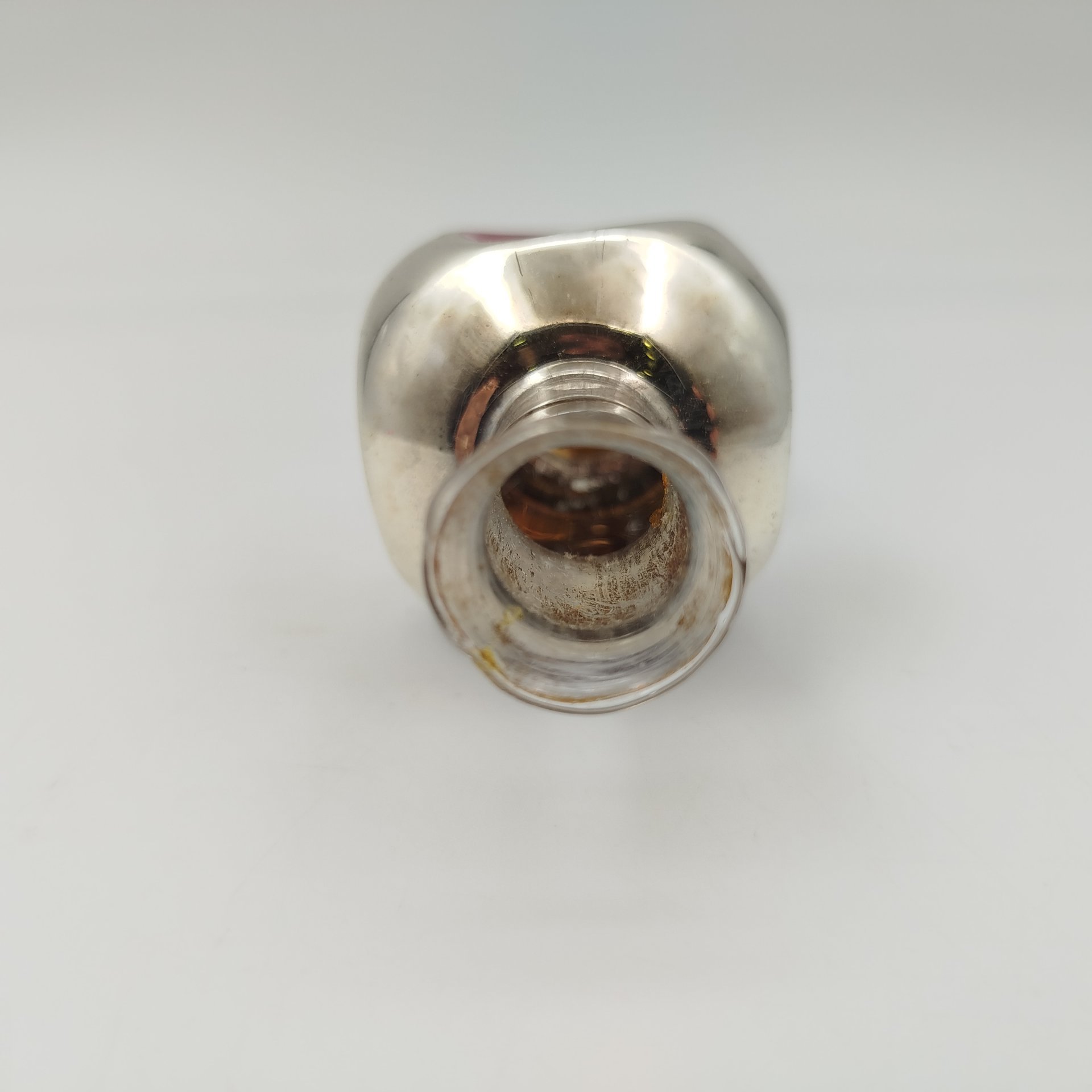 Навершие на ёлку (макушка) серебристого оттенка, стекло, краска, СССР, 1960-1980 гг.