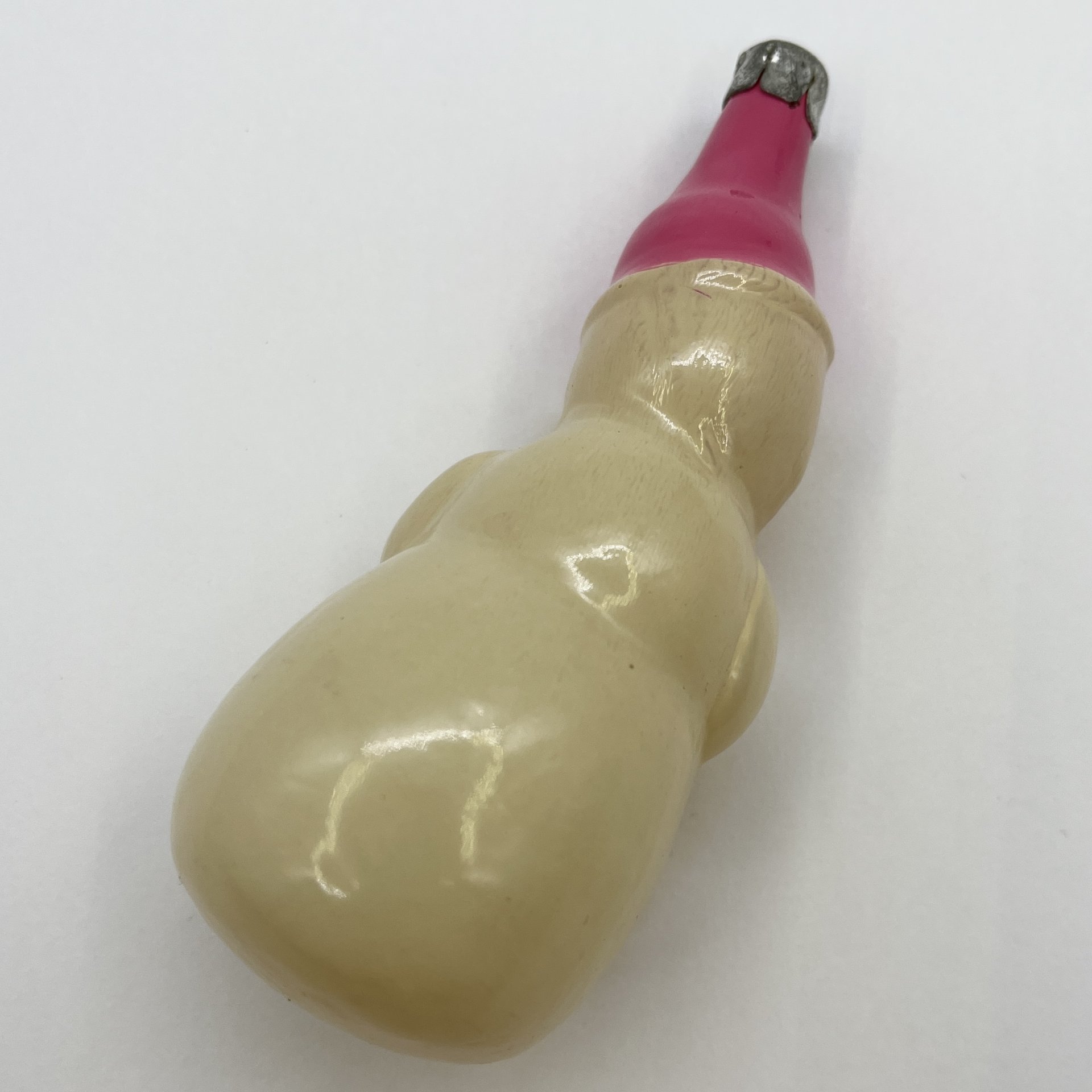Ёлочная игрушка "Снеговик", стекло, краска, металл, СССР, 1970-1980 гг.