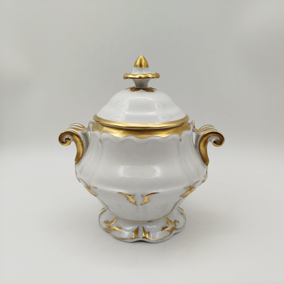 Сахарница (бонбоньерка), фарфор, золочение, Западная Европа, 1930-1960 гг.
