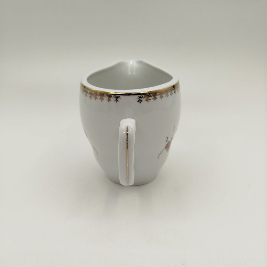 Молочник с растительным декором, фарфор, деколь, золочение, Wloclawek (Влоцлавская фаянсовая фабрика), Польша, 1956-1990 гг.