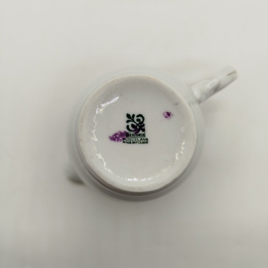 Молочник с растительным декором, фарфор, деколь, золочение, Wloclawek (Влоцлавская фаянсовая фабрика), Польша, 1956-1990 гг.