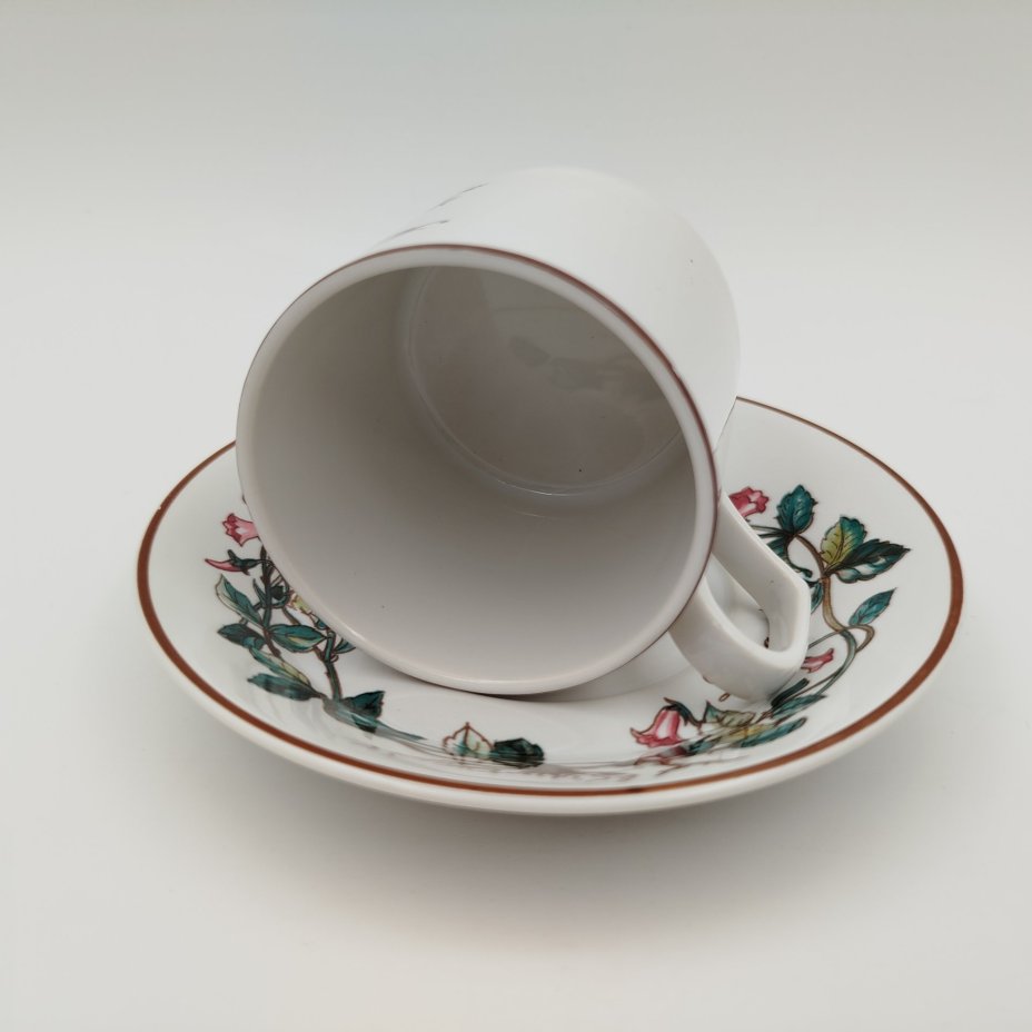 Чайно-кофейная пара "Линнея северная" (Linnaea borealis), фаянс, деколь, Villeroy & Boch, Villeroy & Boch