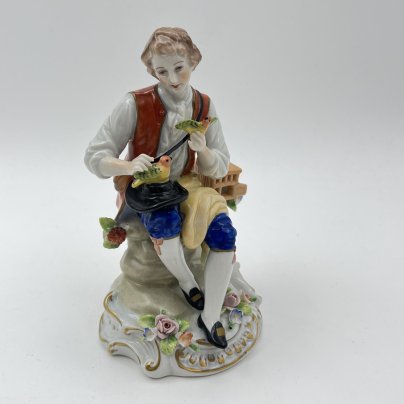 Статуэтка "Птичник", фарфор, роспись, золочение, Sitzendorf, Германия, 1950-1972 гг.