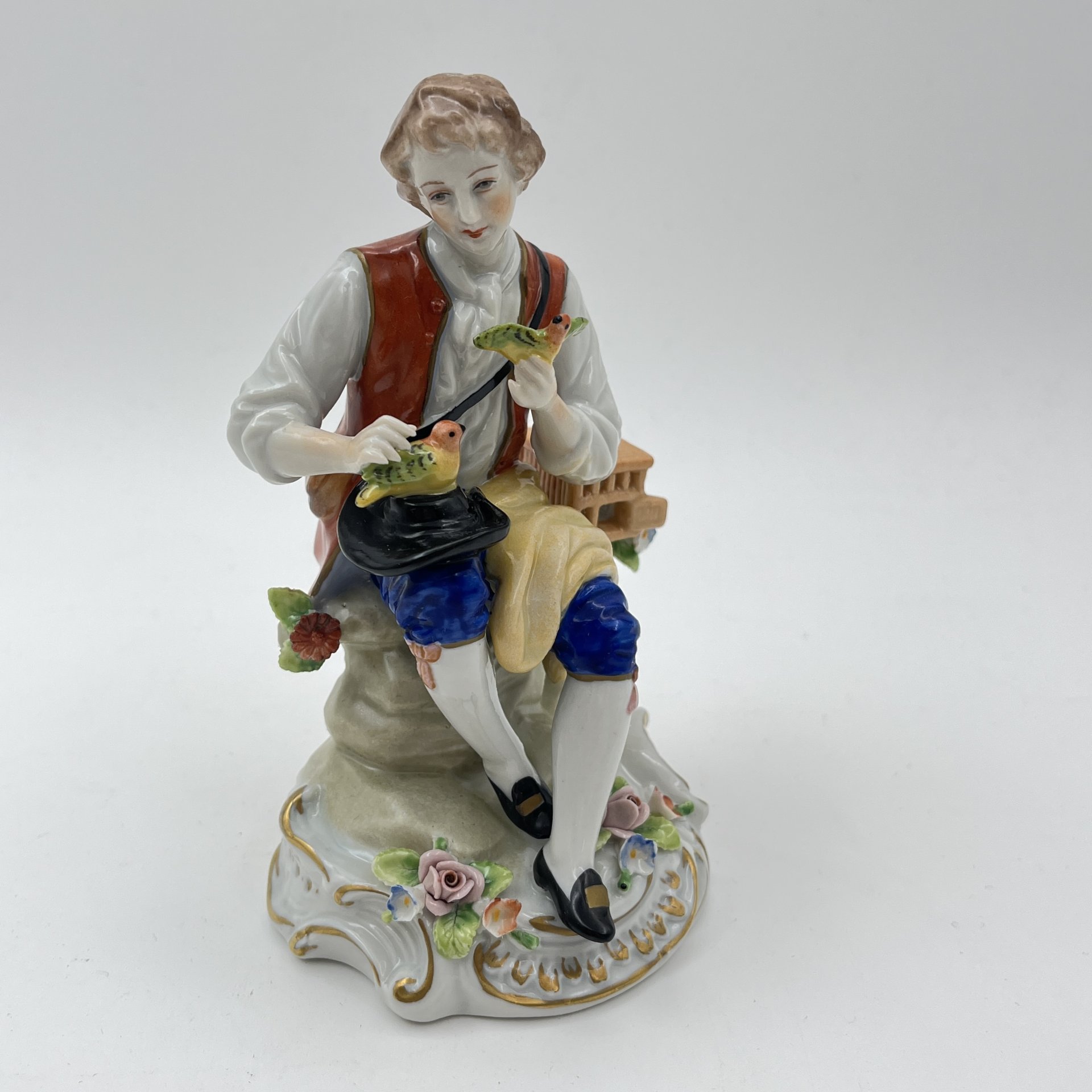 Статуэтка "Птичник", фарфор, роспись, золочение, Sitzendorf, Германия, 1950-1972 гг.