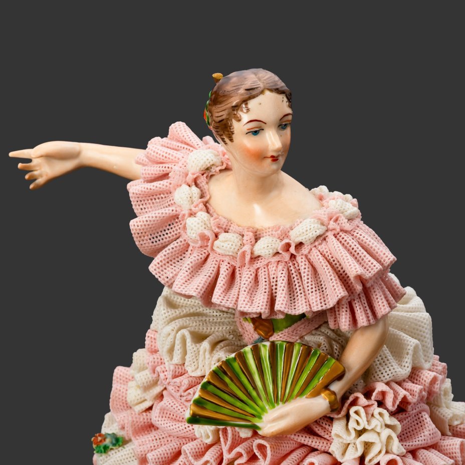 Статуэтка "Танцовщица с веером", Irish Dresden