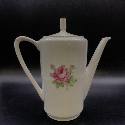 Кофейник с декором в виде розы, фарфор, деколь, золочение, Kahla, Германия, 1970-1990 гг.