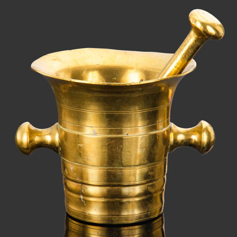 Ступа конической формы  (в комплекте с пестиком), бронза, литье, Западная Европа, 1890-1920 гг.