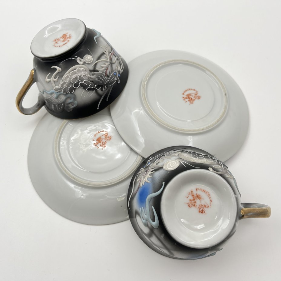 Набор из 2-х чайных пар "Дракон",  Lux Porcelain FAHD M.K.