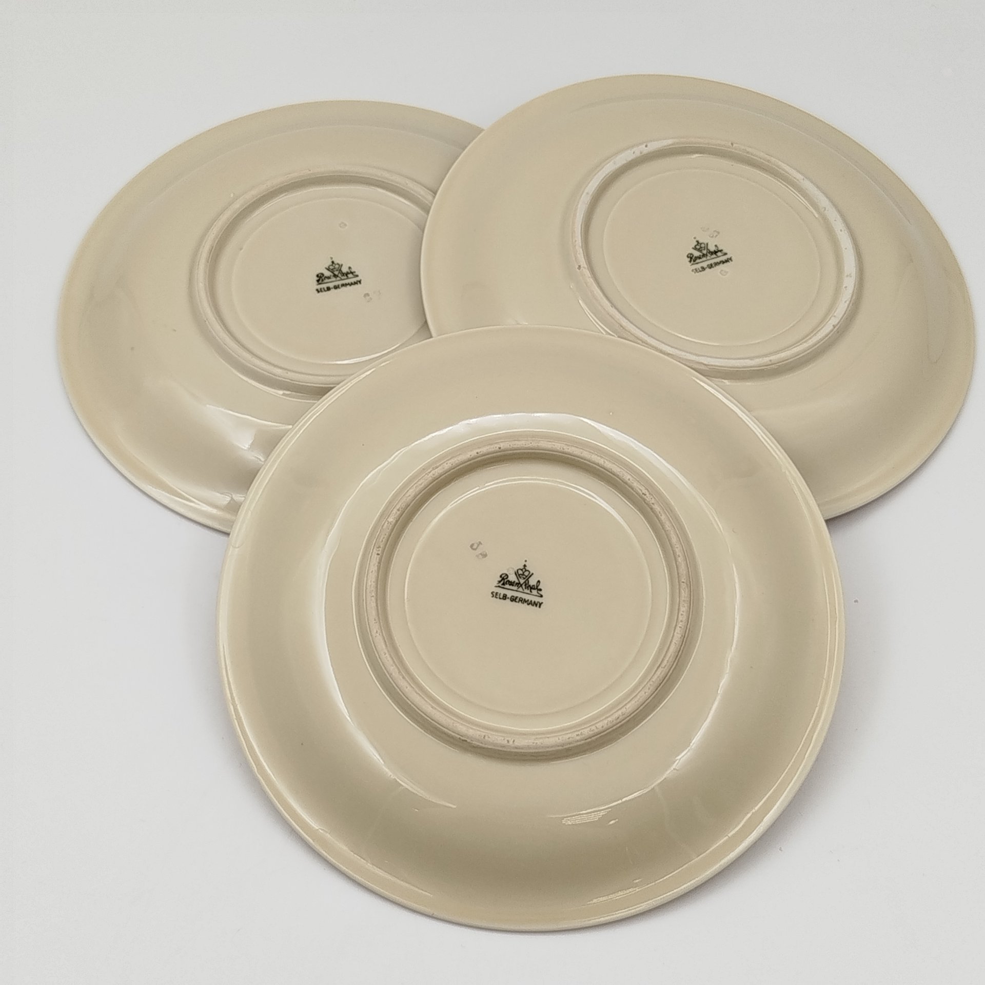 Набор из 3-х блюдец, украшенных растительным орнаментом, Rosenthal (Розенталь)