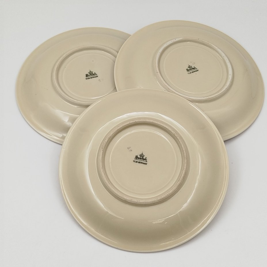 Набор из 3-х блюдец, украшенных растительным орнаментом, Rosenthal (Розенталь)