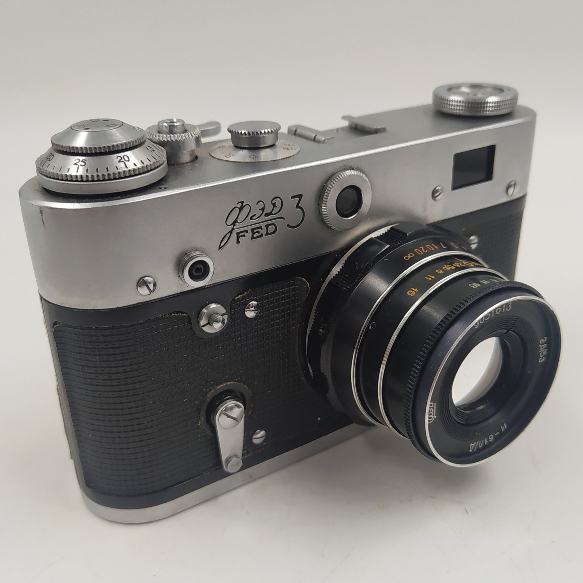 Фотоаппарат "ФЭД-3" с объективом "Индустар-61 Л/Д" в оригинальном кофре, металл, стекло, пластик, кожа, Харьковский машиностроительный завод им. Дзержинского (ФЭД), СССР, 1961-1979 гг.