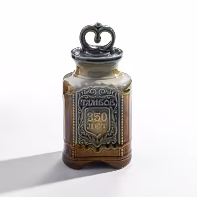 Чайница с рельефным растительным декором "Тамбов 350 лет. 1636-1986"