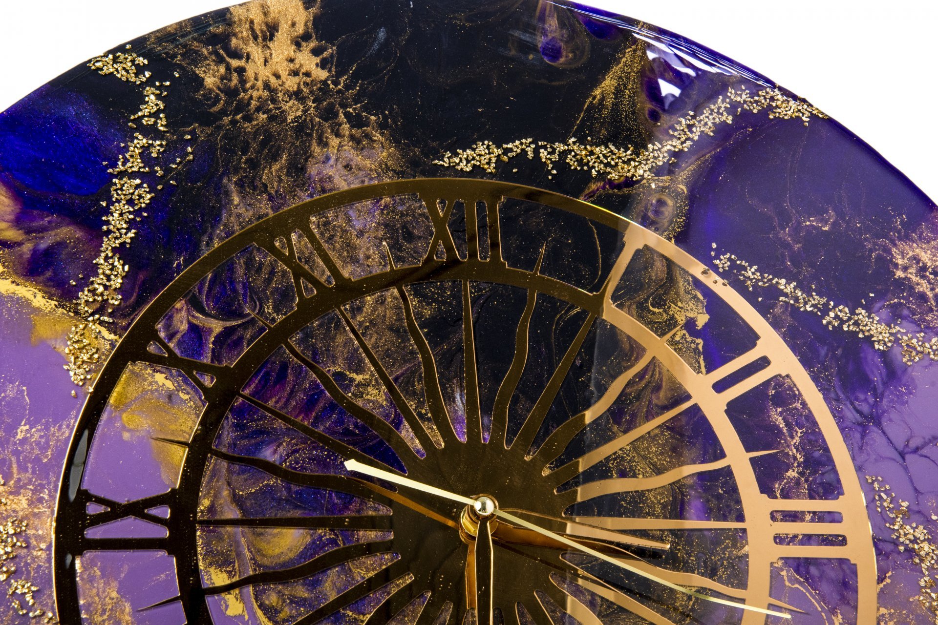 Часы настенные "Зодиак", авторская ручная работа в технике Resin Art, Глянцевое 3D покрытие, Россия, 2021 г.