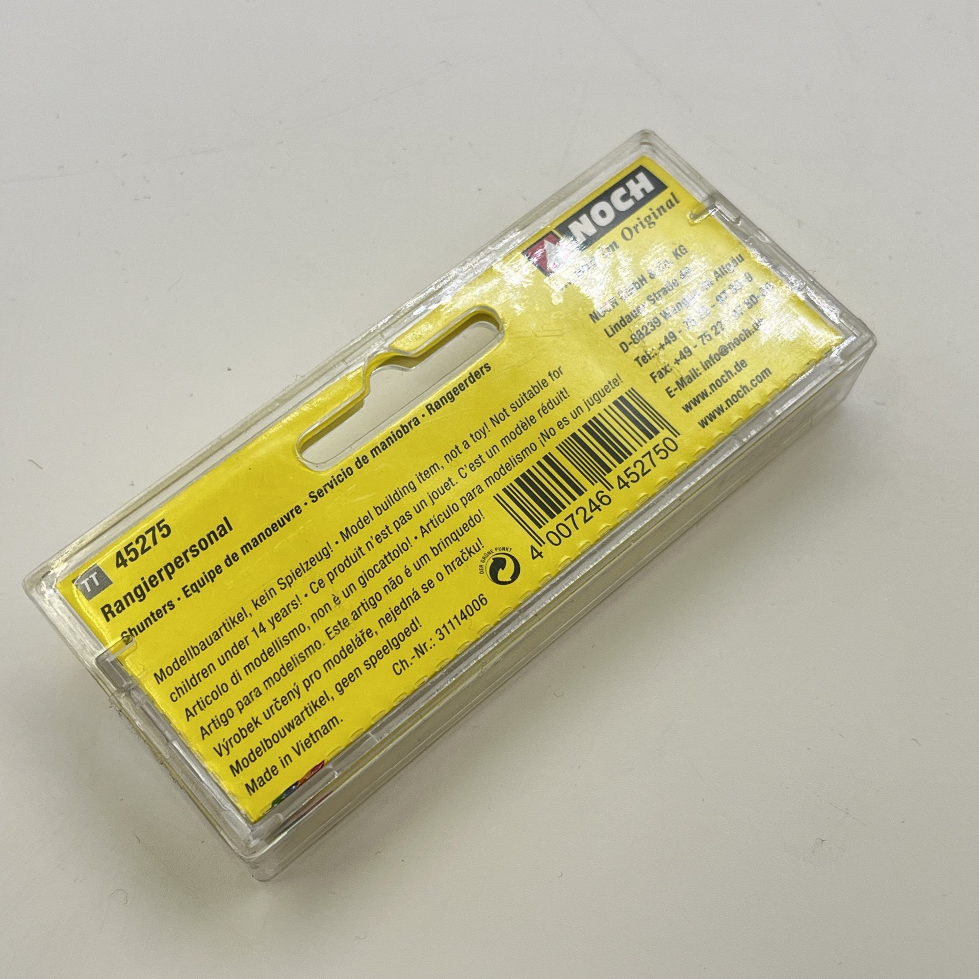 Набор Rangierpersonal (рабочие) в оригинальной упаковке для модели железной дороги, Noch, пластик, Германия, 1980-2000 гг.