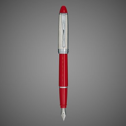 Перьевая ручка Aurora Ipsilon red CT, перо - М, в подарочной коробке, Драгметаллы: серебро, смола