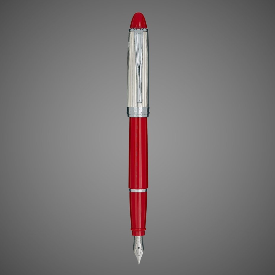 Перьевая ручка Aurora Ipsilon red CT, перо - М, в подарочной коробке, Драгметаллы: серебро, смола