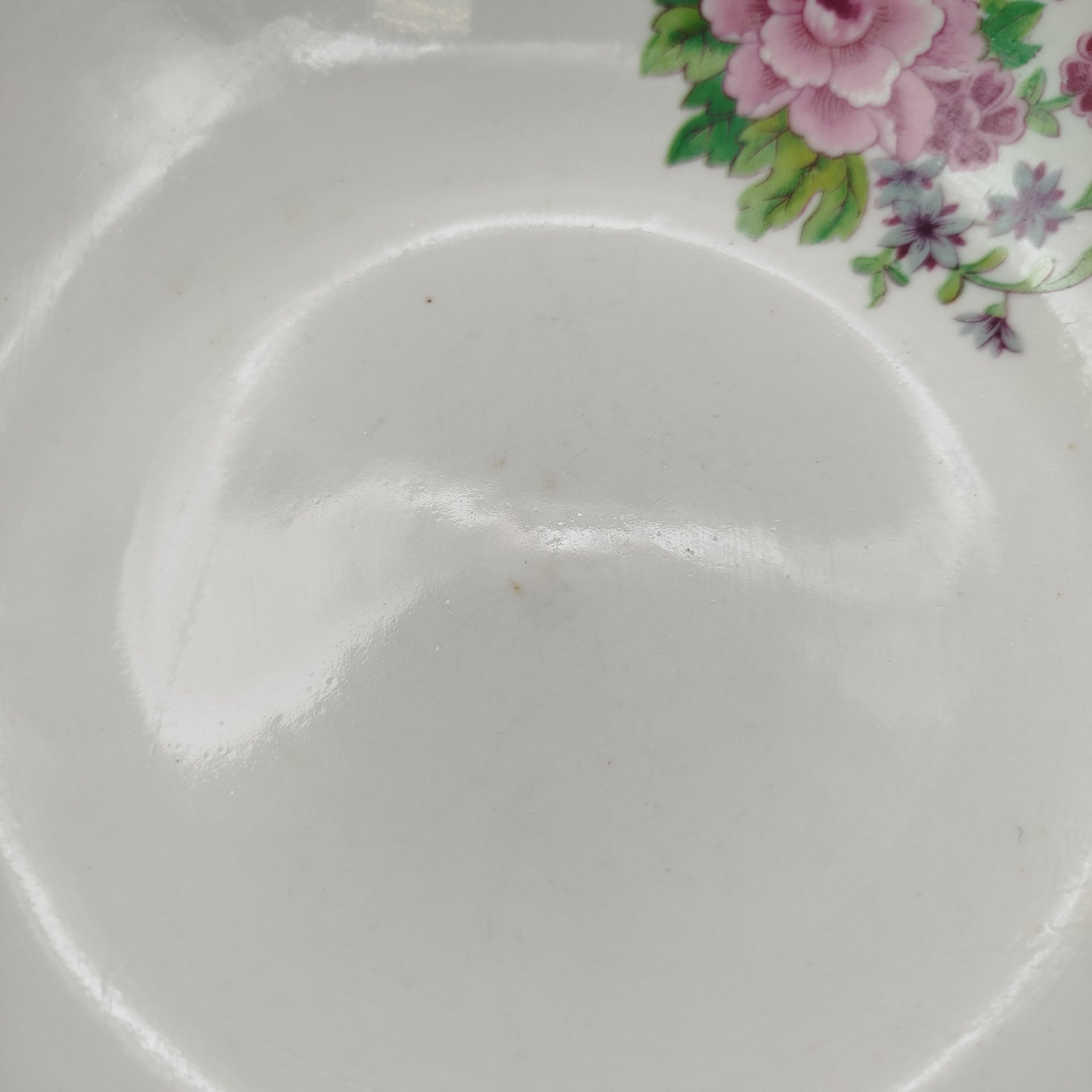 Салатник с цветочным декором, фарфор, деколь, Дулевский фарфоровый завод (Дулёво), СССР, 1968-1991 гг.