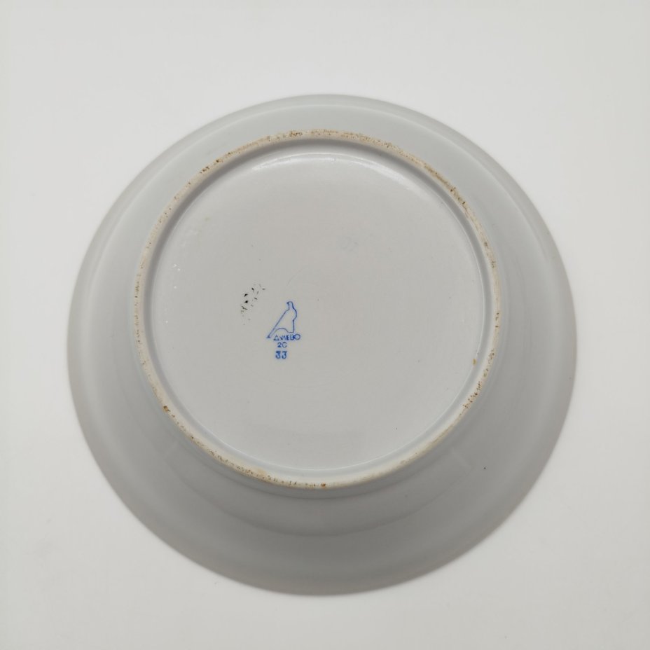 Салатник с цветочным декором, фарфор, деколь, Дулевский фарфоровый завод (Дулёво), СССР, 1968-1991 гг.