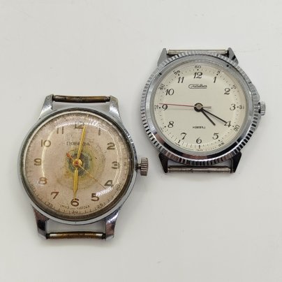 Часы наручные "Победа" и "Слава", металл, пластмасса, Второй Московский часовой завод «Слава», СССР, 1970-1990 гг.